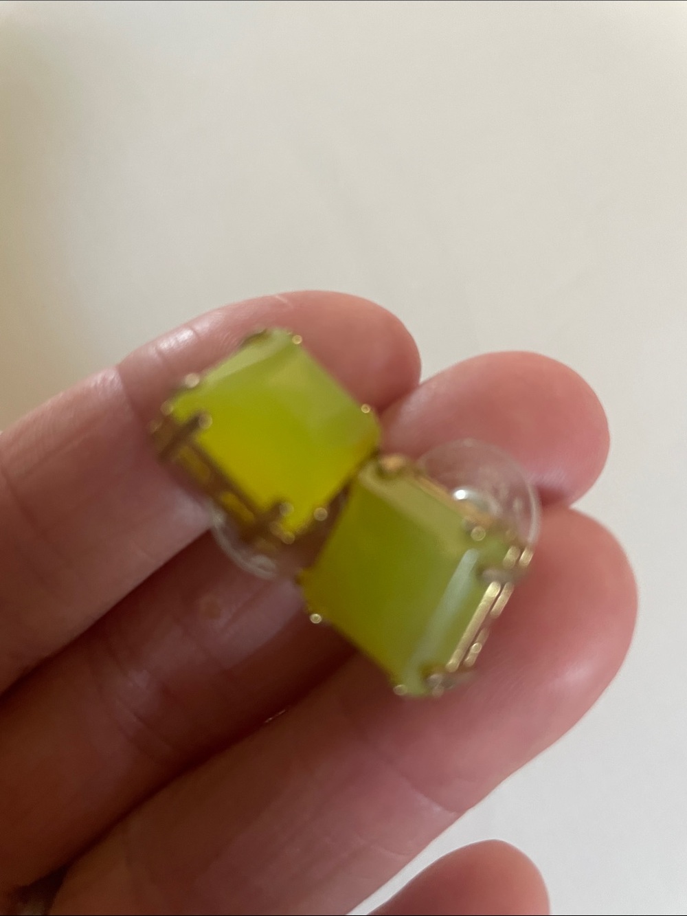 C. Wonder Lime Green Square Stud Earrings